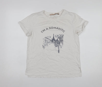 Womens UK Size XS Rue de Femme White Basic T-Shirt