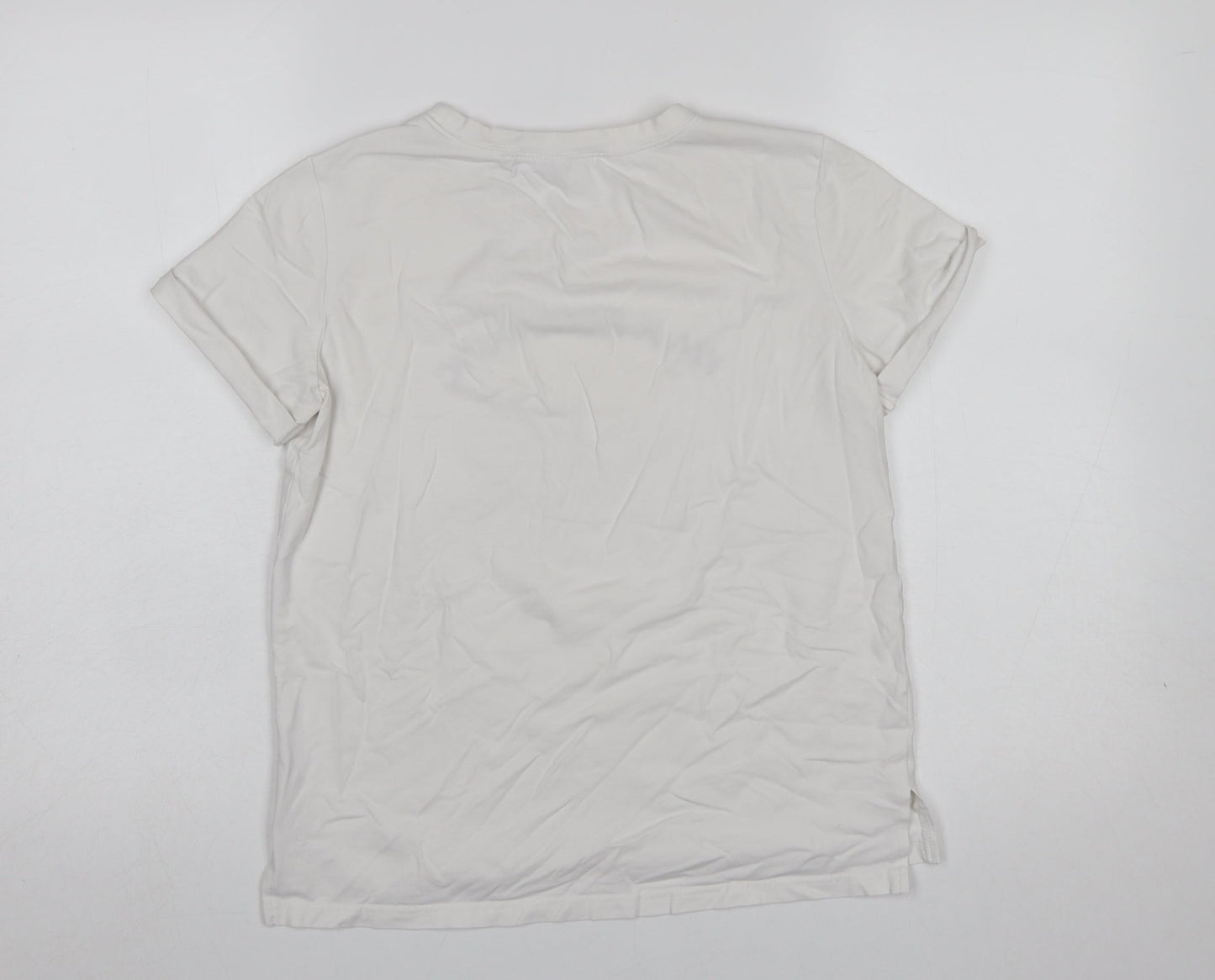 Womens UK Size XS Rue de Femme White Basic T-Shirt