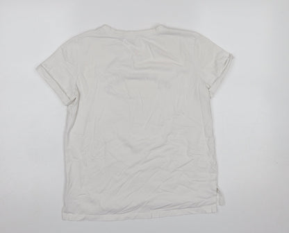 Womens UK Size XS Rue de Femme White Basic T-Shirt