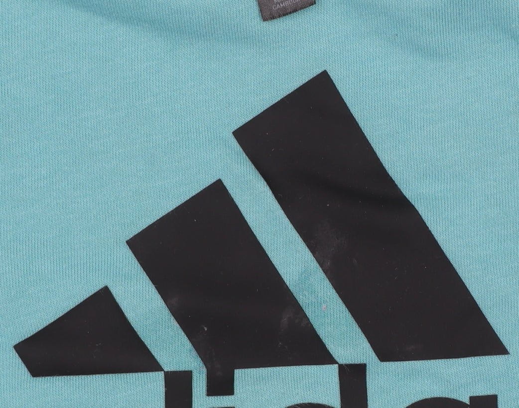 Girls UK Size 9-10 Years adidas Blue Pullover Hoodie
