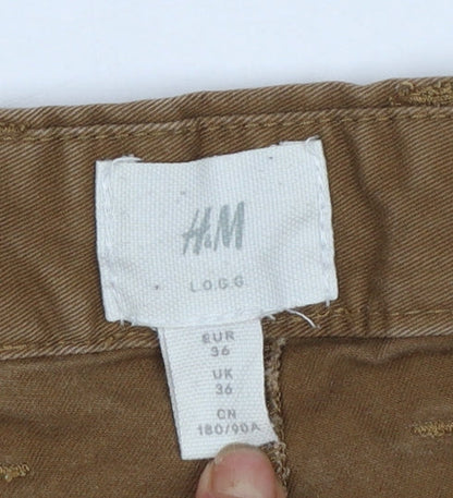 Mens UK Size L H&M Regular Fit Chino Brown Trousers