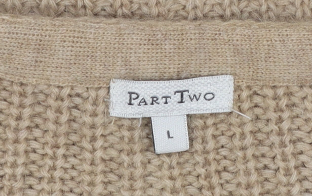 Womens UK Size L Part Two Beige Cardigan Jumper