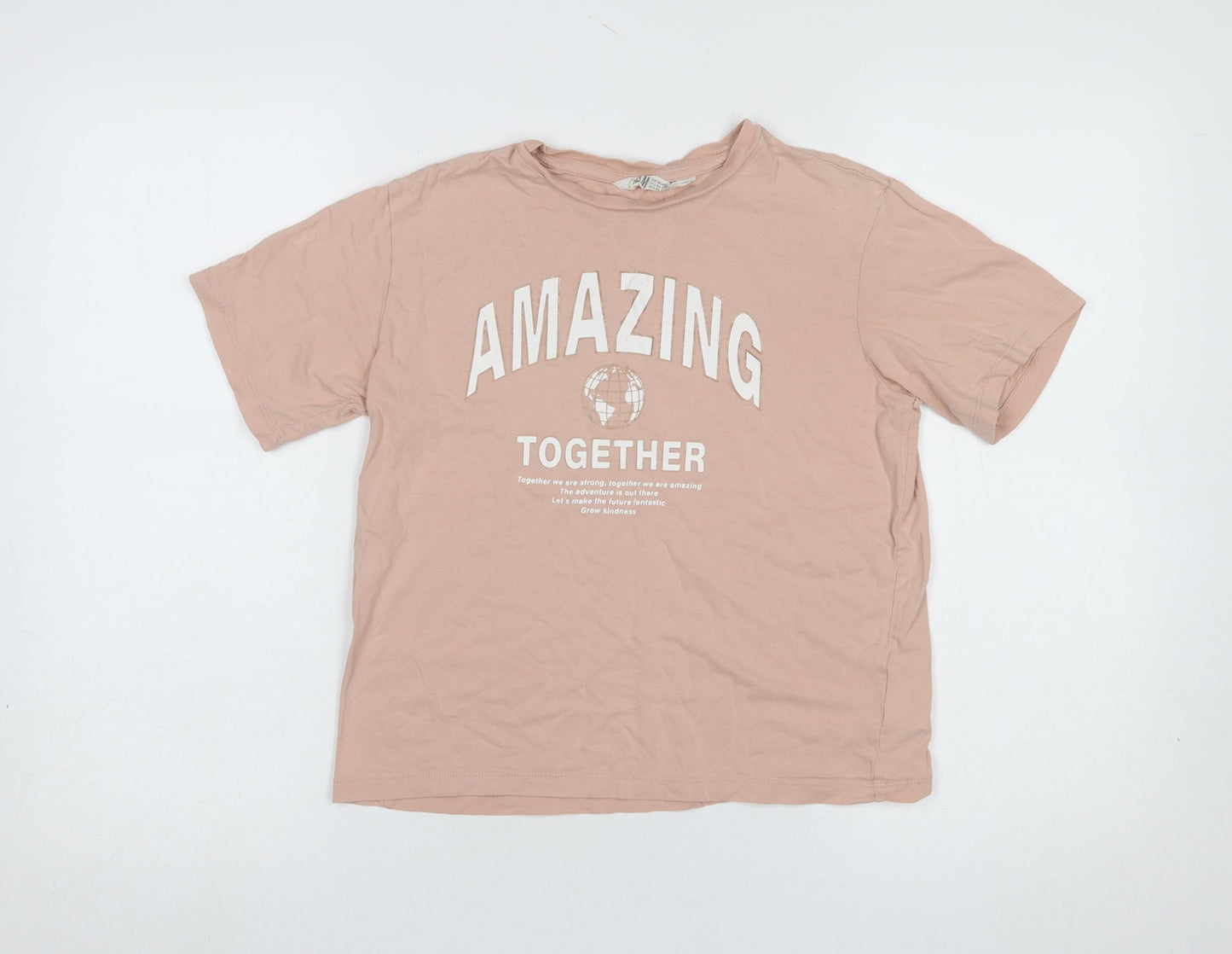 Girls UK Size 8-10 Years H&M Pink Basic T-Shirt