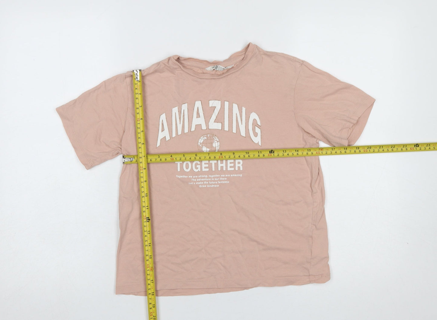 Girls UK Size 8-10 Years H&M Pink Basic T-Shirt