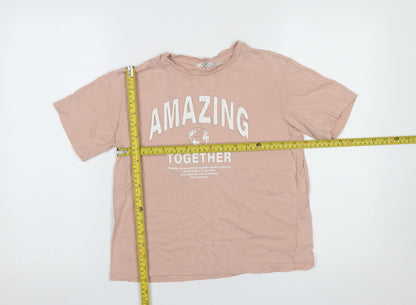 Girls UK Size 8-10 Years H&M Pink Basic T-Shirt