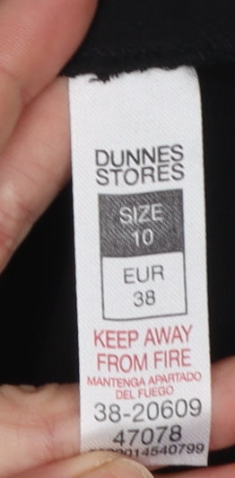 Dunnes Women's Black A-Line Button Front Dress Size 10