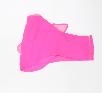Womens UK Size 14 Boohoo Pink Cropped Blouse