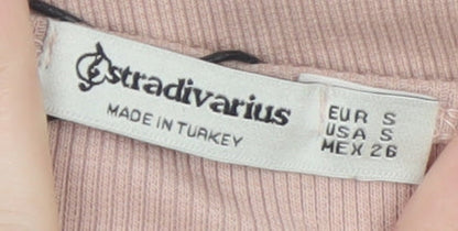 Stradivarius Womens Pink NYC 1990 Long Sleeve Pullover Jumper Size 8