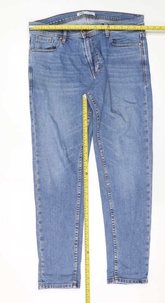 Mens UK Size 36 Zara Regular Fit Straight Blue Jeans