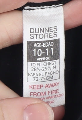 Girls UK Size 10-11 Years Dunnes Stores Black Basic T-Shirt