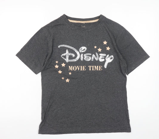 Girls UK Size XS Disney Grey Graphic T-Shirt