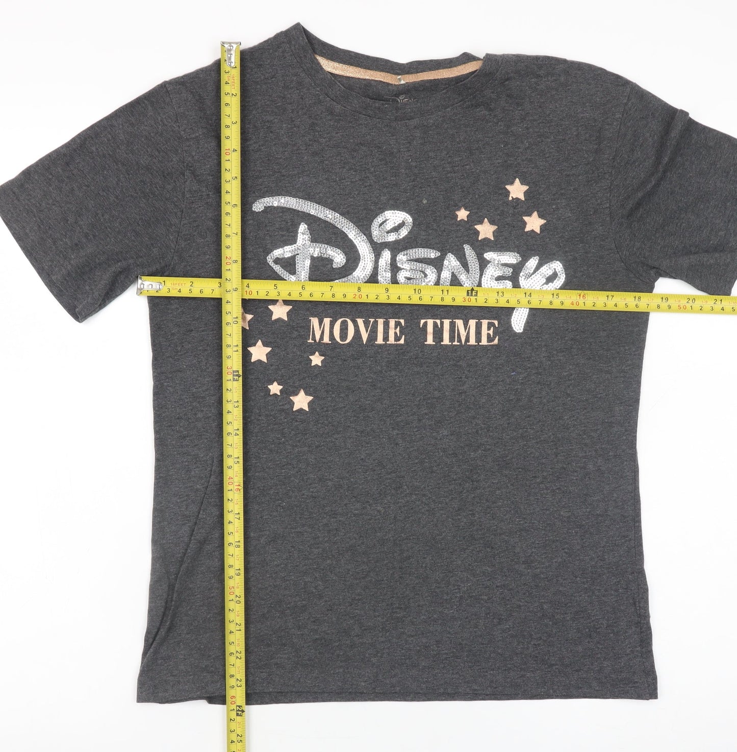 Girls UK Size XS Disney Grey Graphic T-Shirt