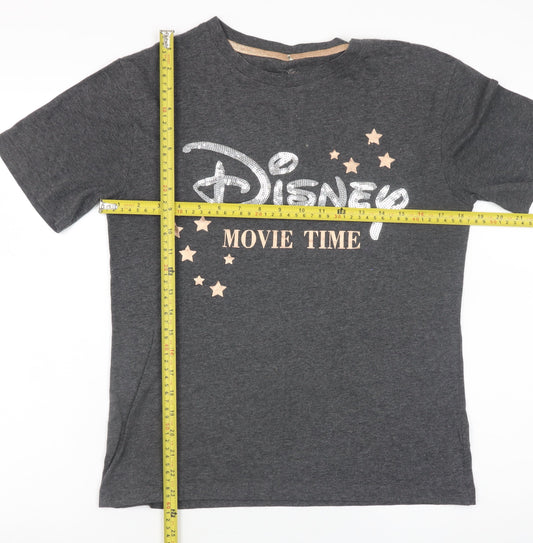 Girls UK Size XS Disney Grey Graphic T-Shirt