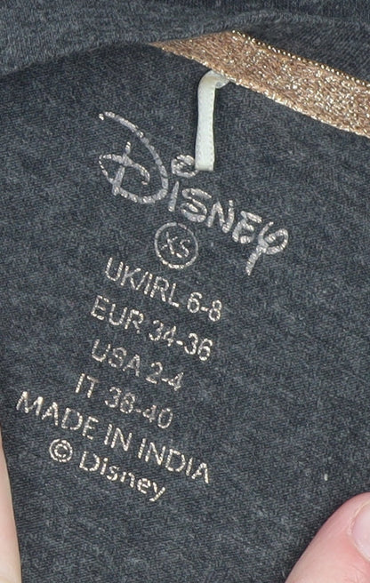 Girls UK Size XS Disney Grey Graphic T-Shirt