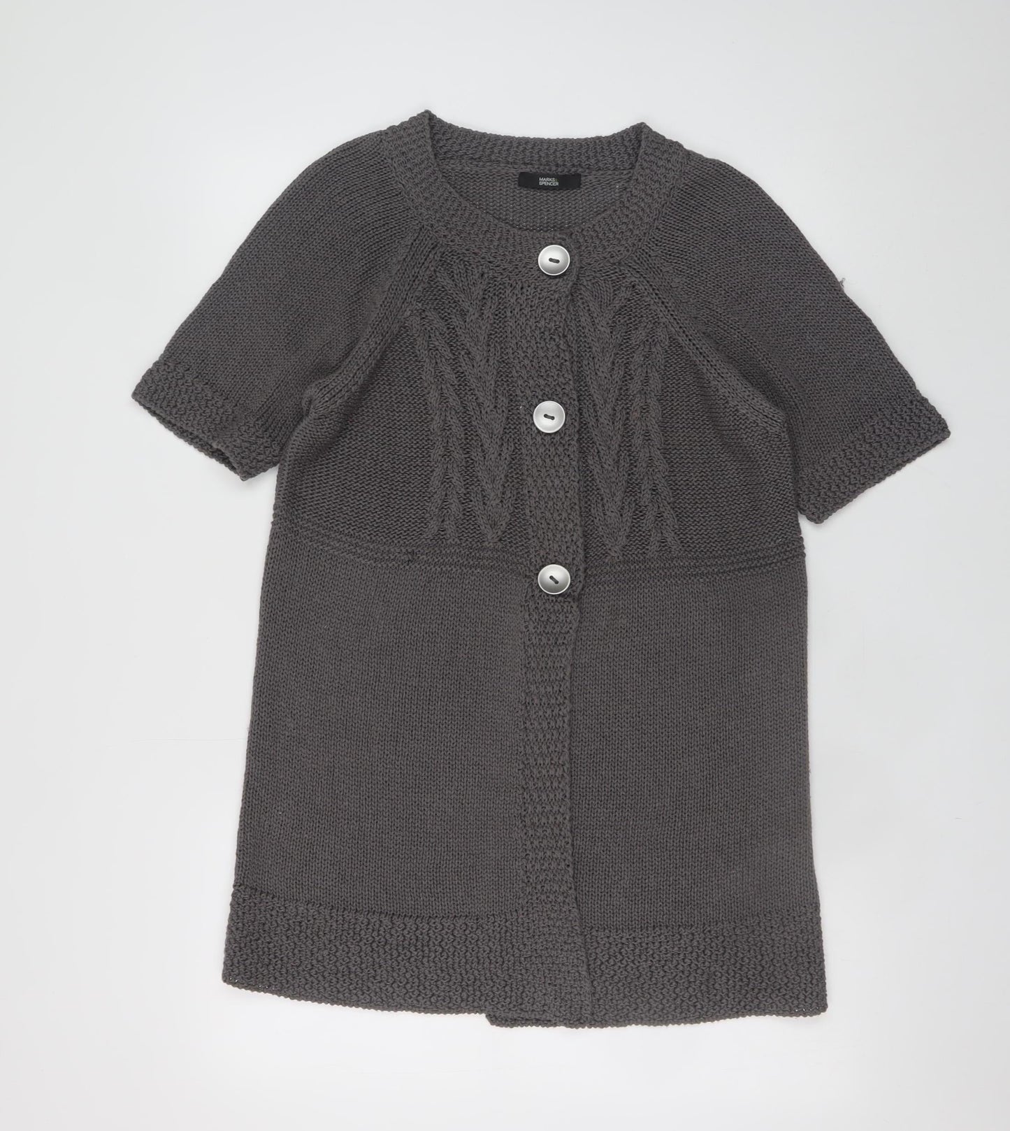 Womens UK Size 14 Marks and Spencer Grey Cardigan Jumper