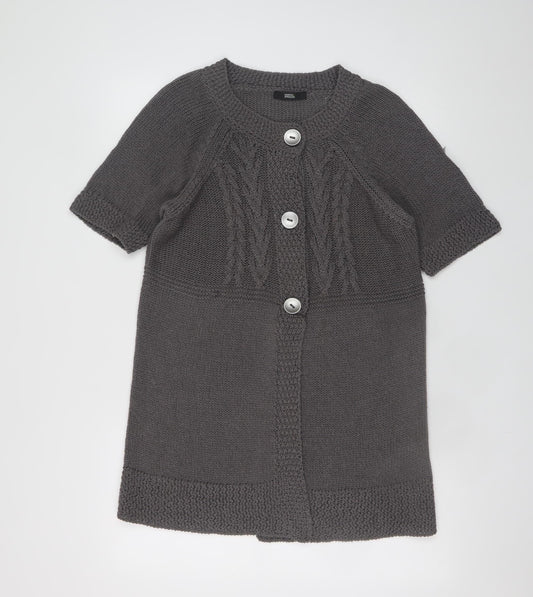 Womens UK Size 14 Marks and Spencer Grey Cardigan Jumper