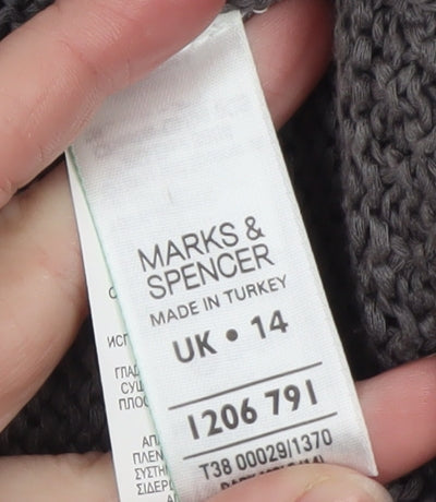 Womens UK Size 14 Marks and Spencer Grey Cardigan Jumper