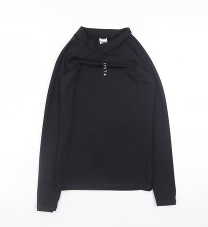 Kipsta Girls Black Long Sleeve Mock Neck Activewear Top 10-11 Years