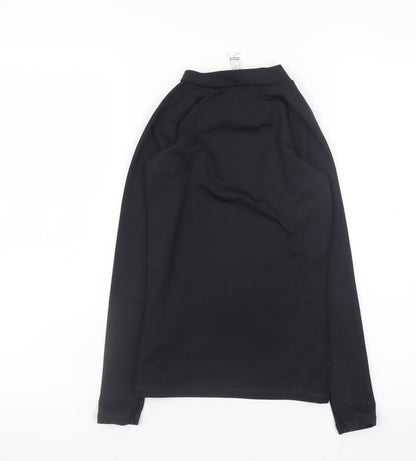 Kipsta Girls Black Long Sleeve Mock Neck Activewear Top 10-11 Years