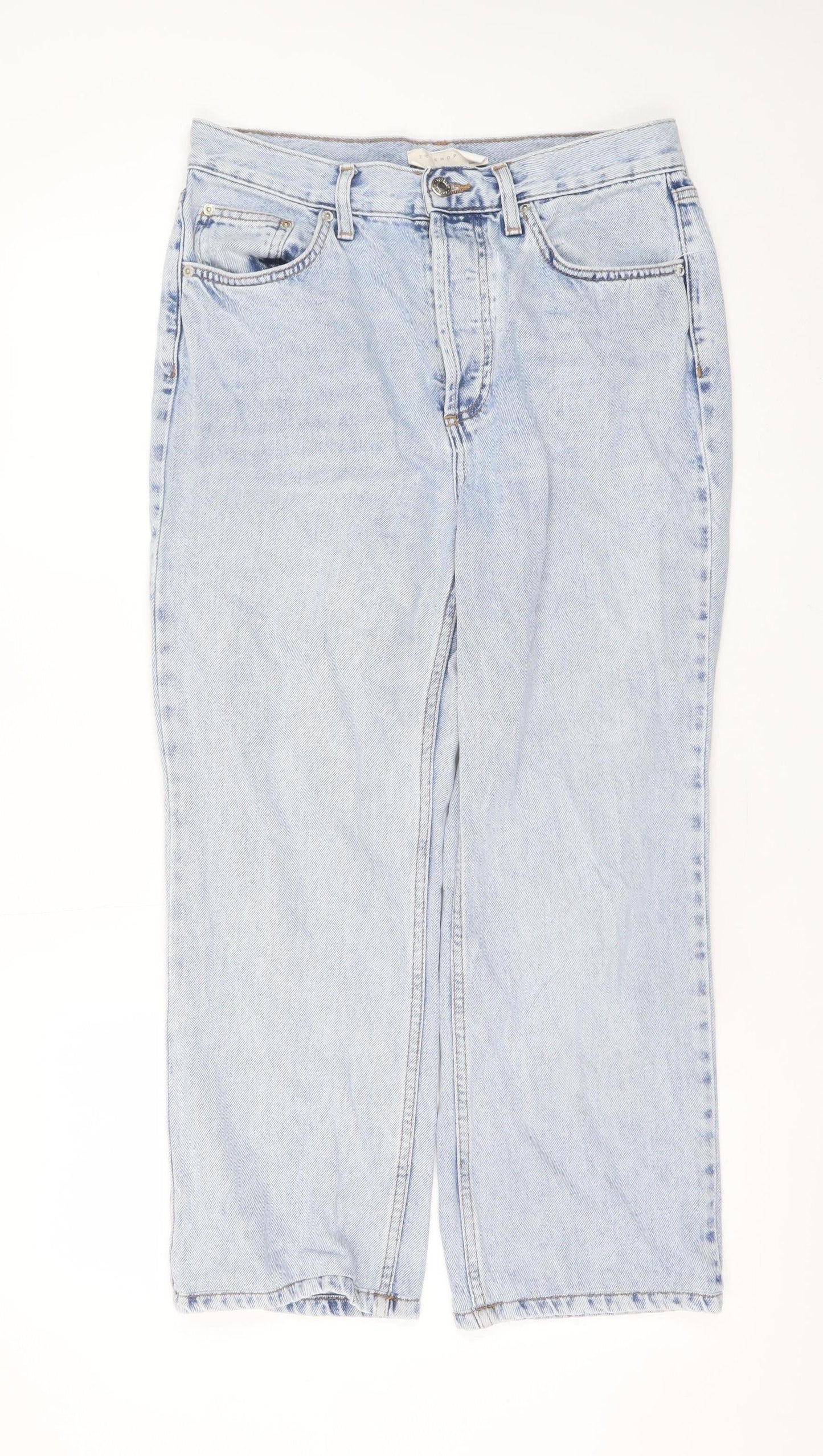 Unisex Adultss UK Size W30 L28 Topshop Regular Fit Straight Blue Jeans