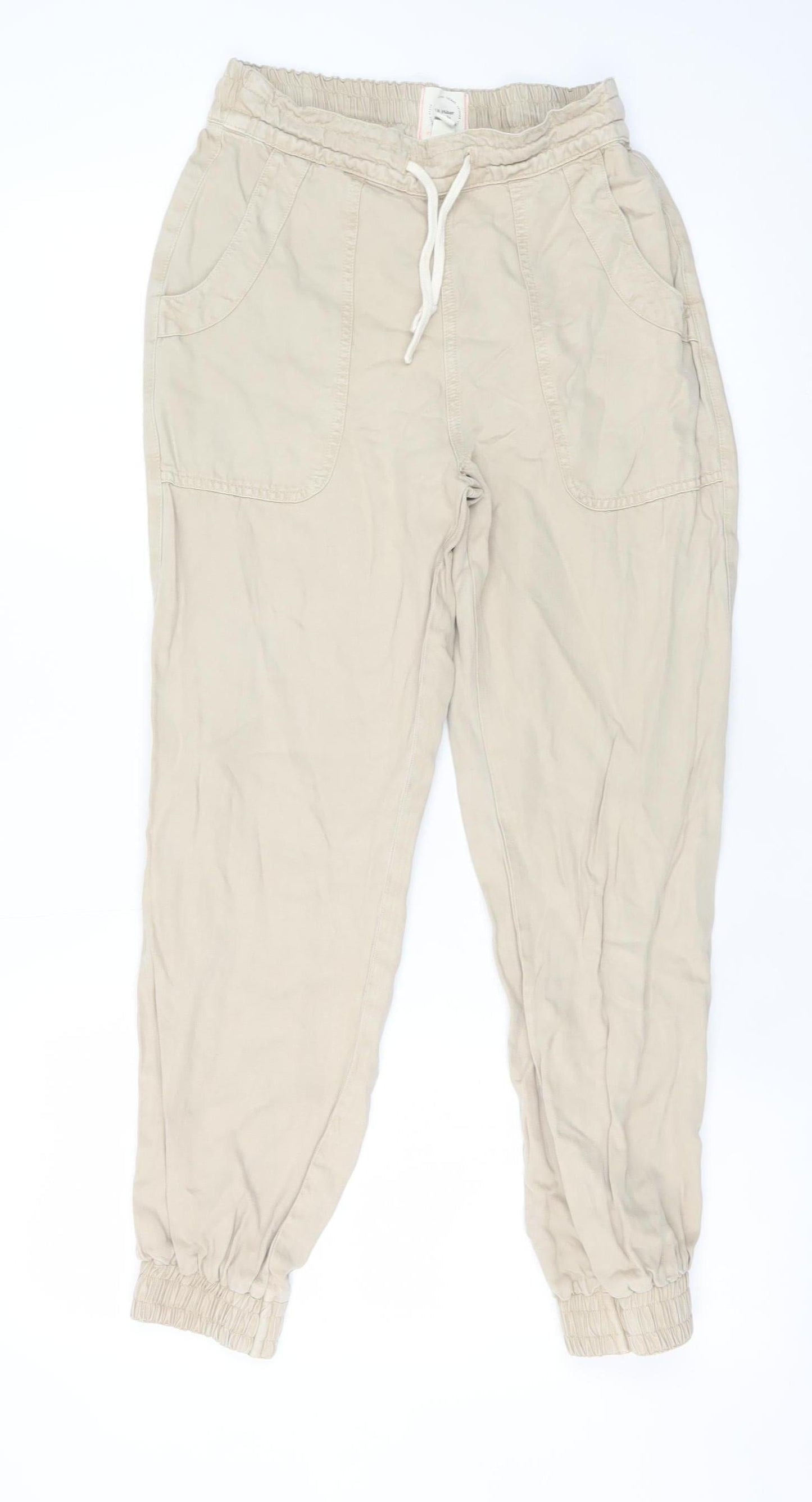 Mens UK Size 6R River Island Relaxed Fit Jogger Beige Trousers