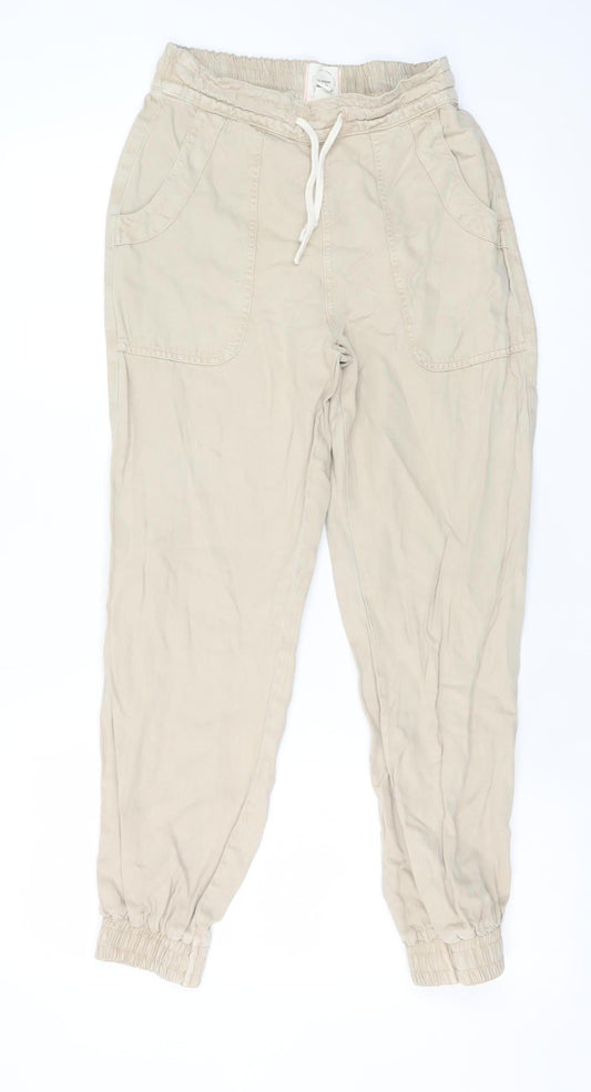 Mens UK Size 6R River Island Relaxed Fit Jogger Beige Trousers