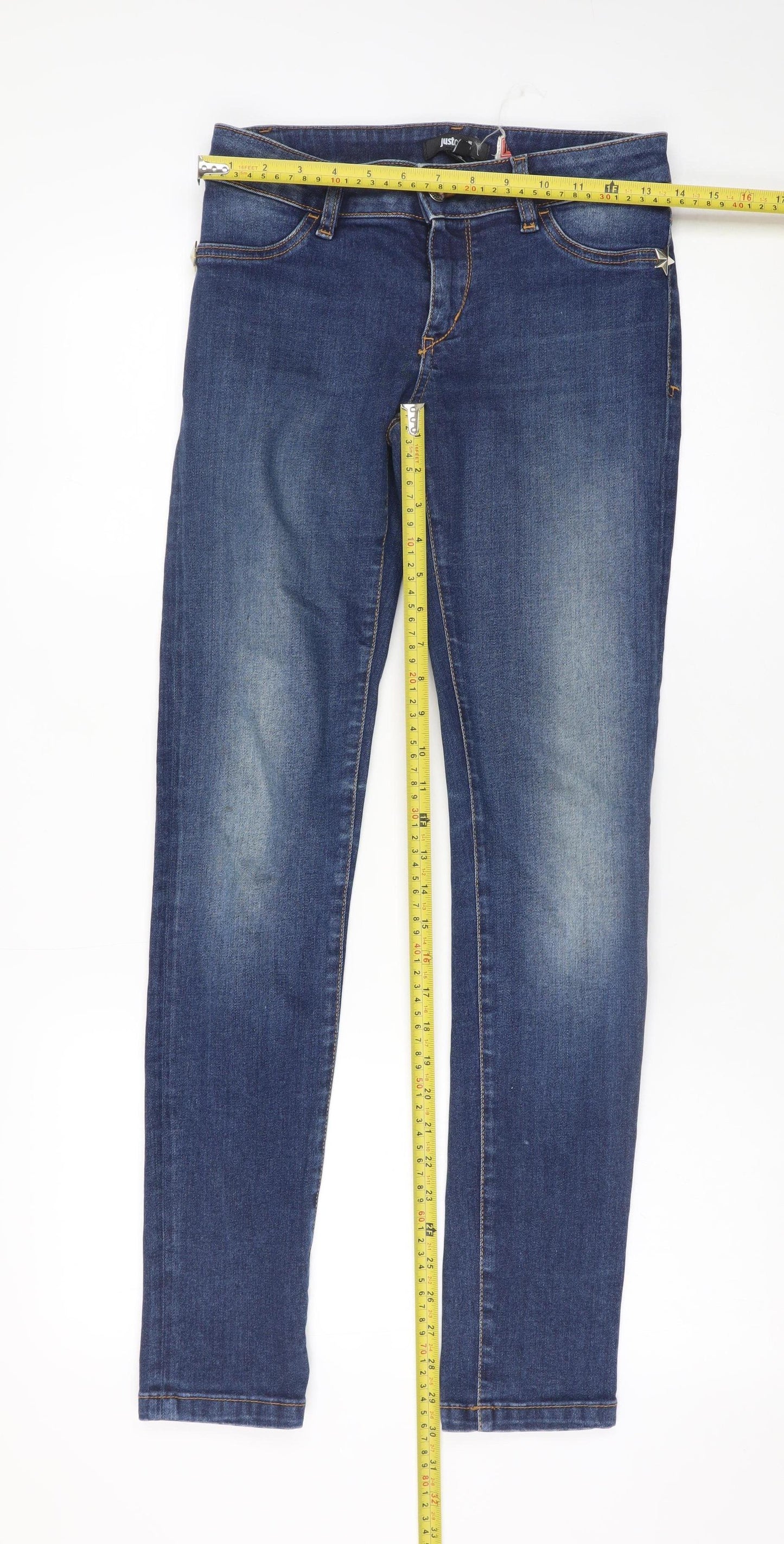Mens UK Size 27 Just Cavalli Slim Fit Skinny Blue Jeans