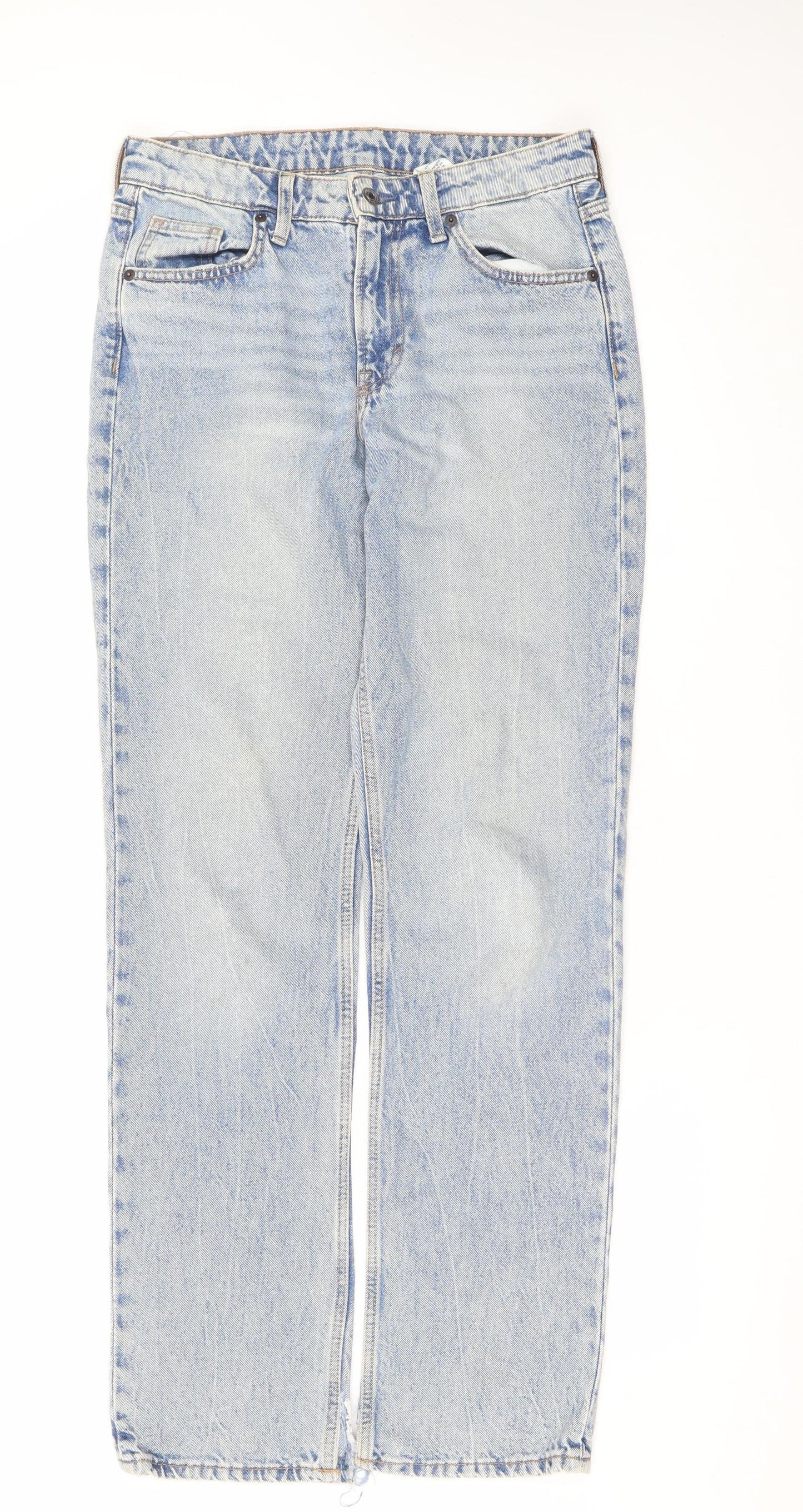 Mens UK Size 30 H&M Regular Fit Straight Blue Jeans