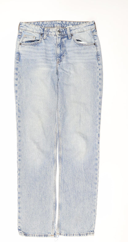 Mens UK Size 30 H&M Regular Fit Straight Blue Jeans