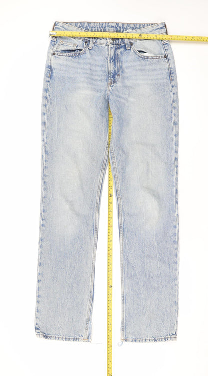 Mens UK Size 30 H&M Regular Fit Straight Blue Jeans