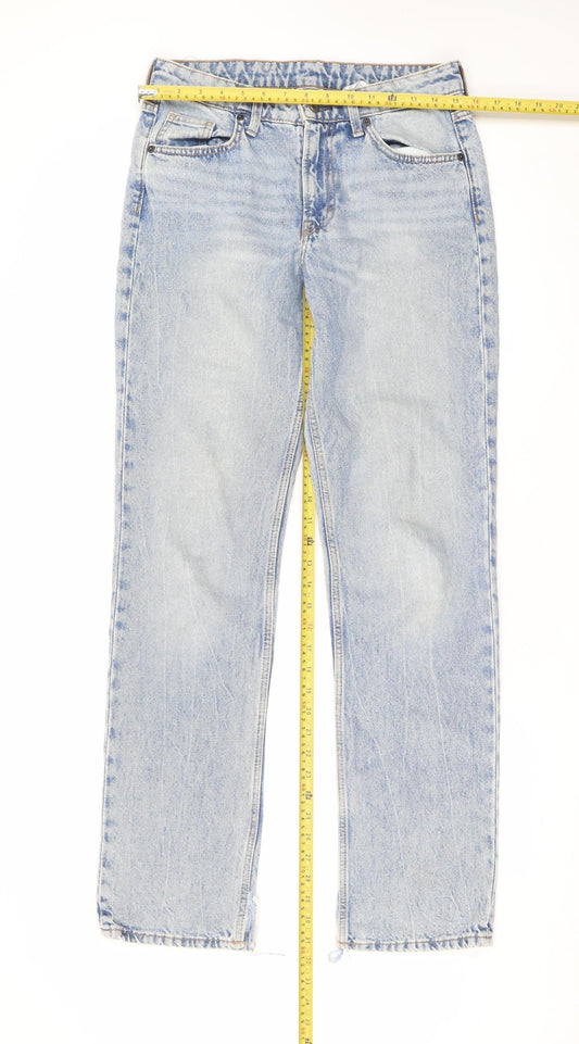 Mens UK Size 30 H&M Regular Fit Straight Blue Jeans