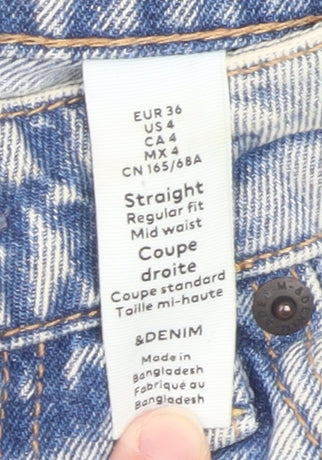 Mens UK Size 30 H&M Regular Fit Straight Blue Jeans