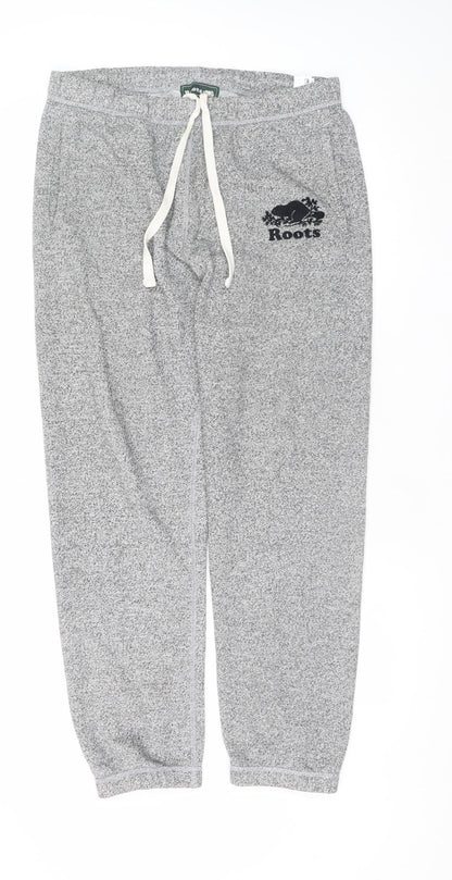 Mens UK Size M Roots Regular Fit Sweatpants Grey Trousers
