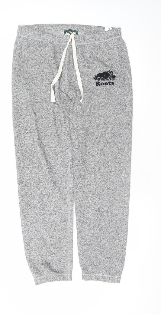 Mens UK Size M Roots Regular Fit Sweatpants Grey Trousers