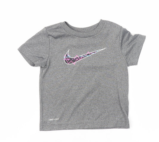 Nike Girls Grey Dri-FIT Short Sleeve Active T-Shirt 2-3 Years