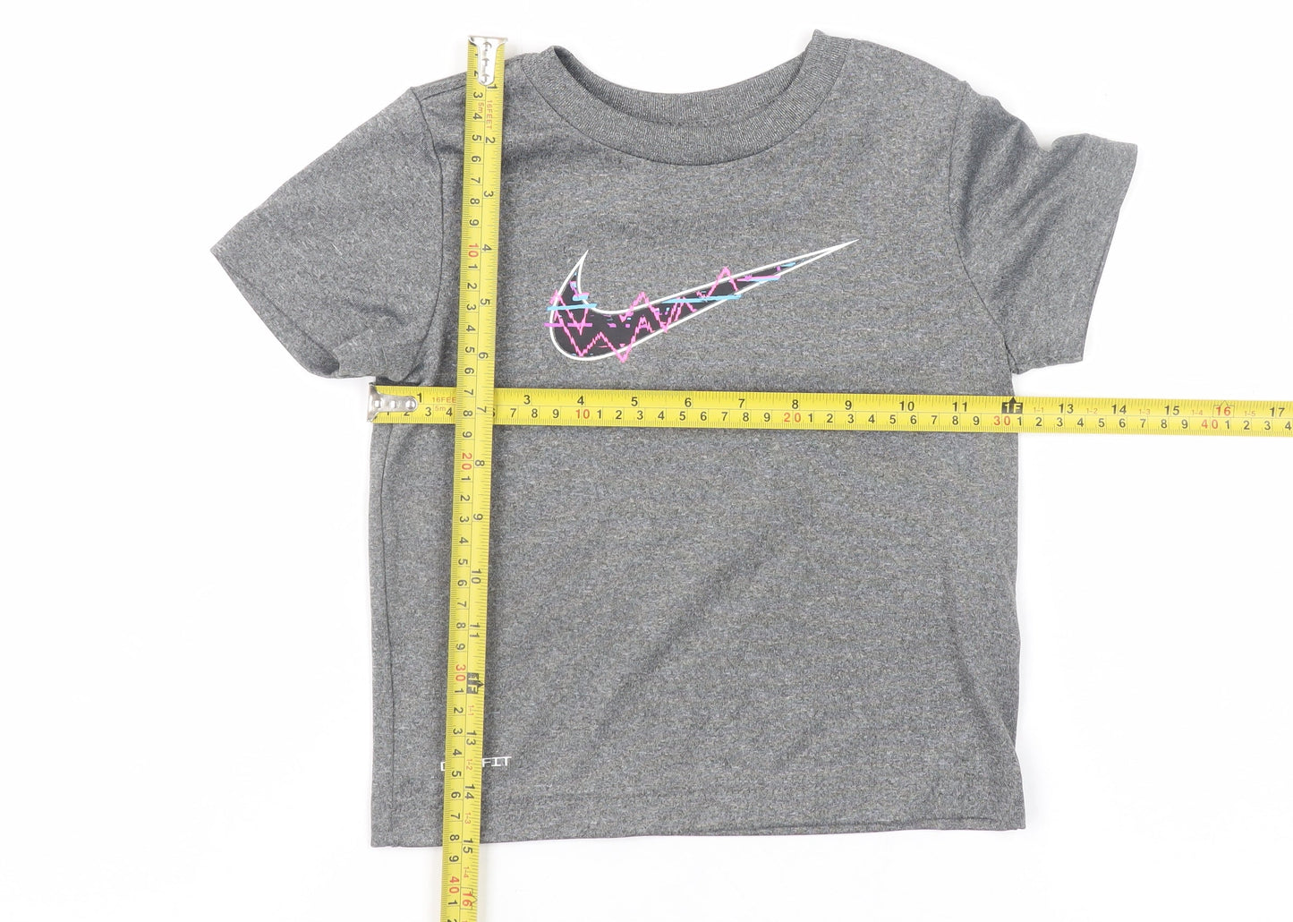 Nike Girls Grey Dri-FIT Short Sleeve Active T-Shirt 2-3 Years