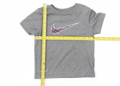 Nike Girls Grey Dri-FIT Short Sleeve Active T-Shirt 2-3 Years