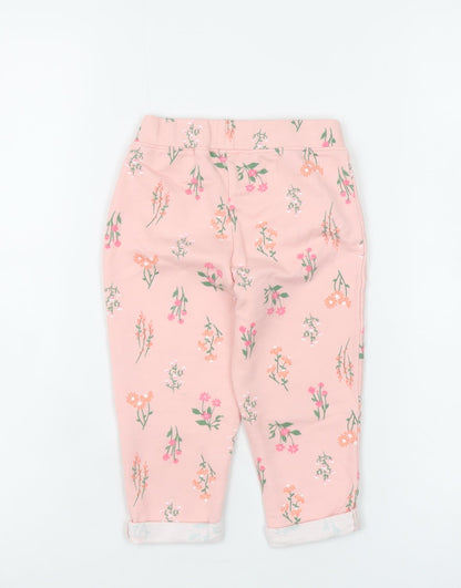 Carter's Girls Pink Floral Ankle Leggings 24 Months Cotton Blend
