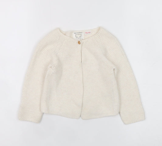Girls UK Size 2 Years Zara Ivory Cardigan Jumper