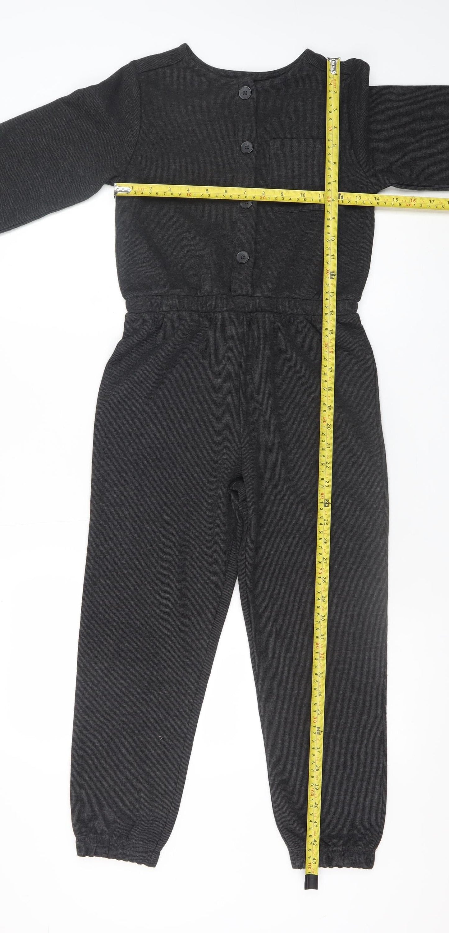 Dunnes Stores Girls Black Jersey Long Sleeve Jumpsuit 9-10 Years