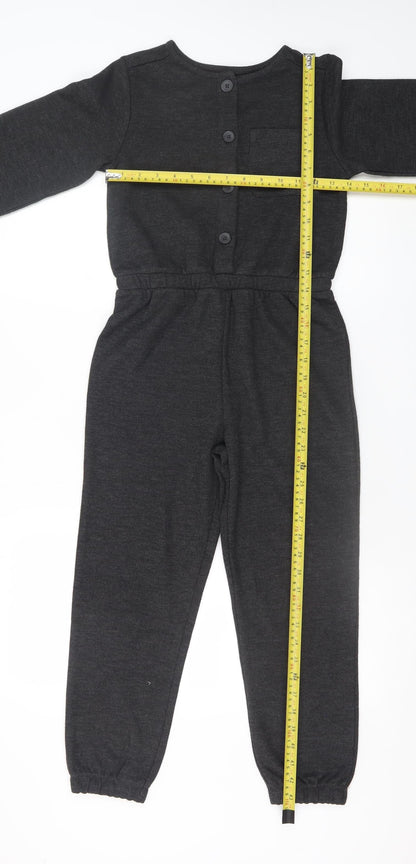 Dunnes Stores Girls Black Jersey Long Sleeve Jumpsuit 9-10 Years