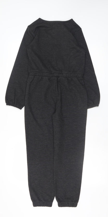 Dunnes Stores Girls Black Jersey Long Sleeve Jumpsuit 9-10 Years