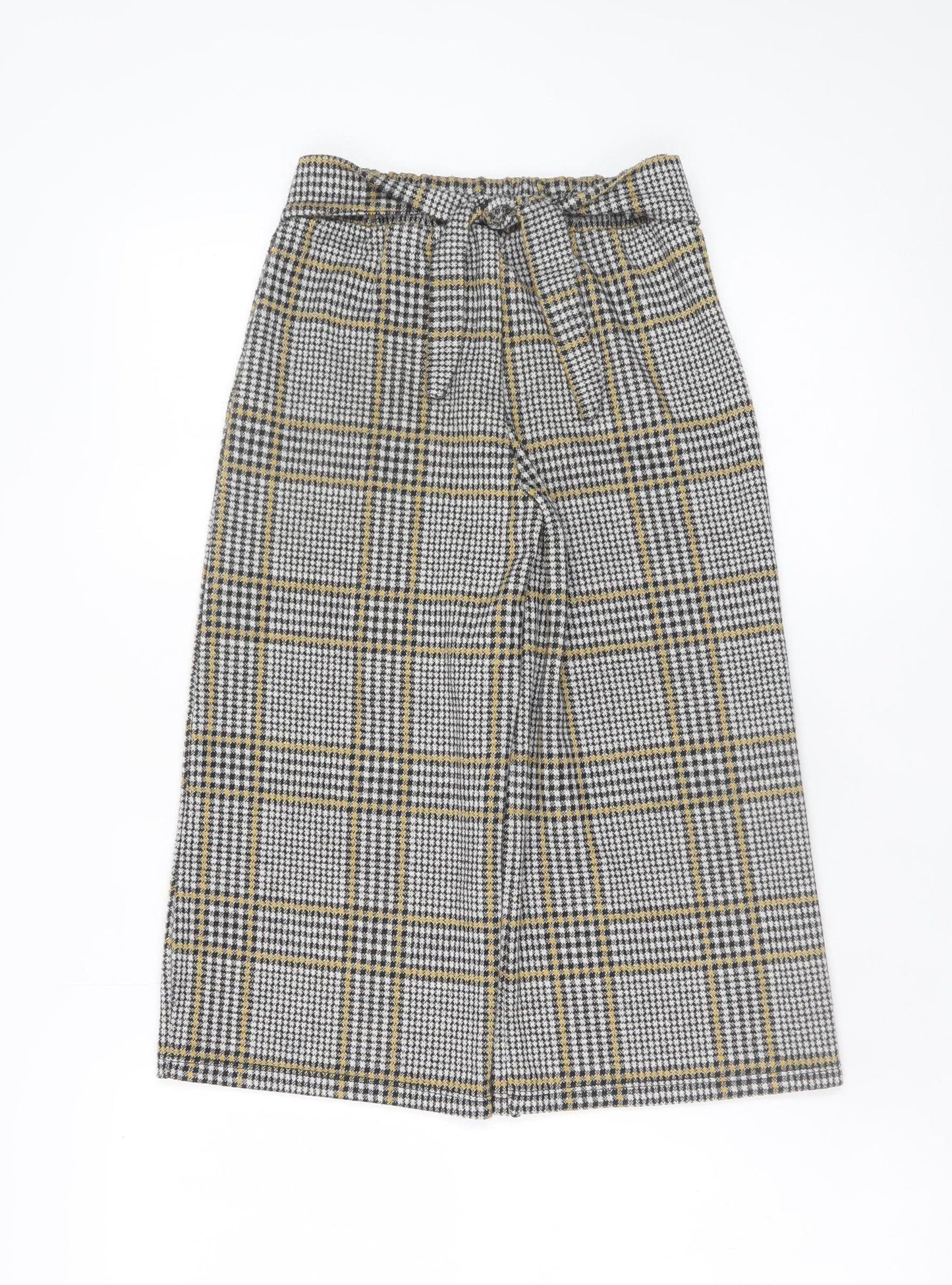 Girls UK Size 8-9 Years F&F Regular Fit Wide Leg Grey Trousers