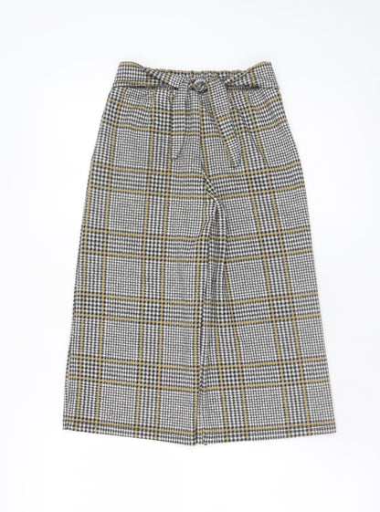 Girls UK Size 8-9 Years F&F Regular Fit Wide Leg Grey Trousers