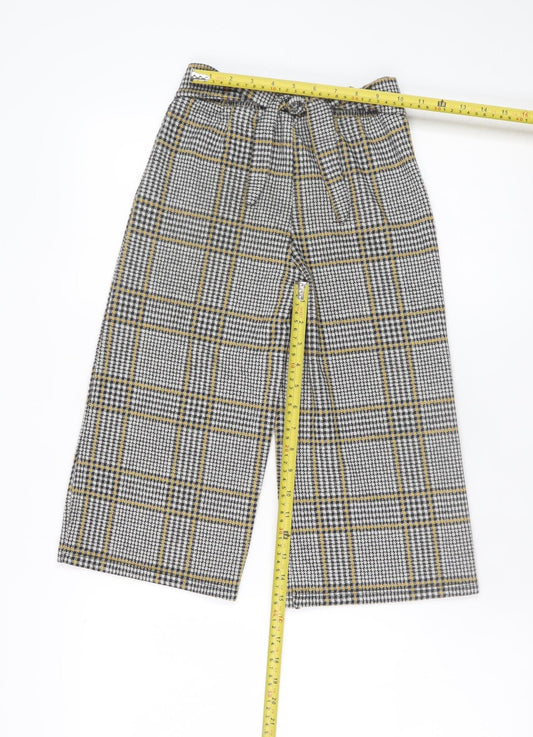 Girls UK Size 8-9 Years F&F Regular Fit Wide Leg Grey Trousers