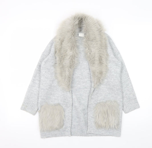Girls UK Size 8-9 Years F&F Kids Grey Cardigan Jumper