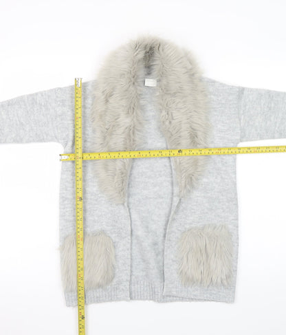 Girls UK Size 8-9 Years F&F Kids Grey Cardigan Jumper