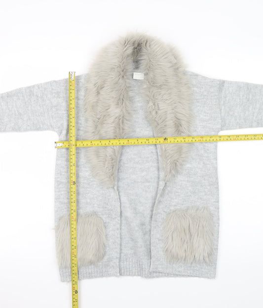 Girls UK Size 8-9 Years F&F Kids Grey Cardigan Jumper