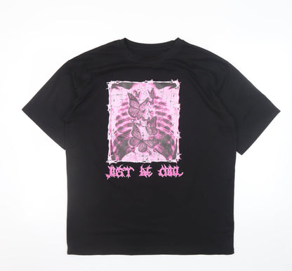 Womens UK Size S SheIn Black Basic T-Shirt