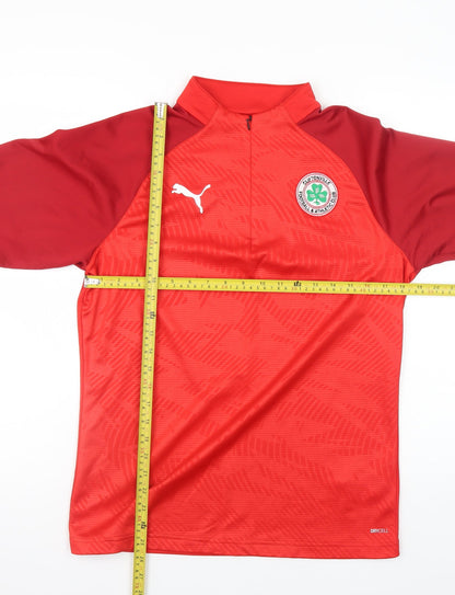 Puma Men's Red 1/4 Zip Football Training Jacket Size S
